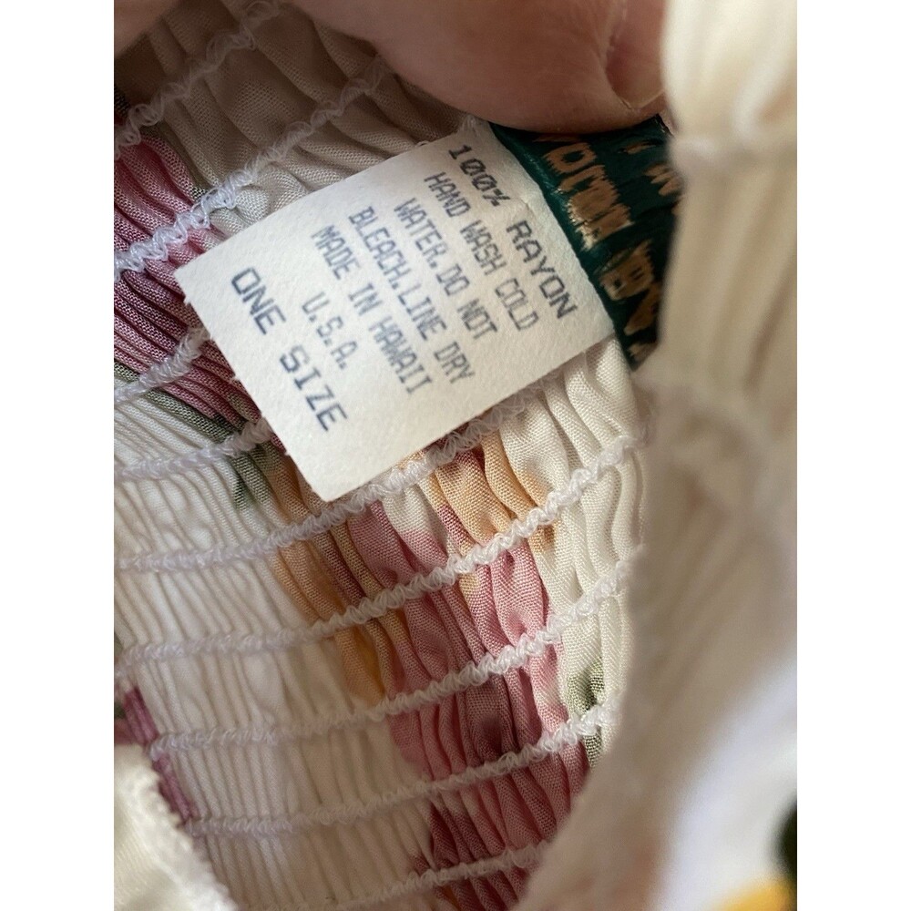 Vintage Paradise Bay Hawaiian Smocked Maxi Dress - 100% Rayon, Made Hawaii - Picture 5 of 11